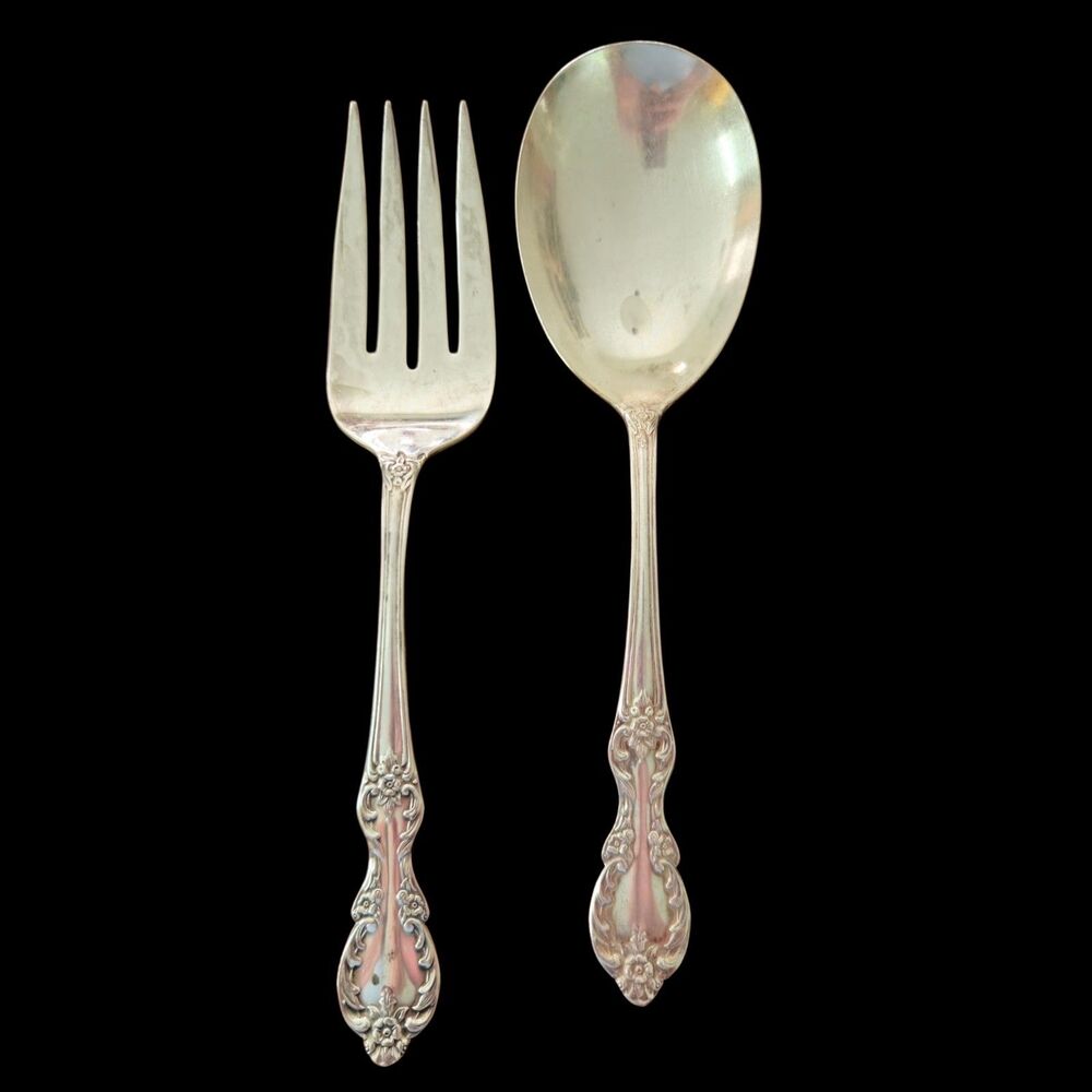 William Rogers Mfg Co GRAND ELEGANCE Serving Spoon & Fork Silverware Extra Plate